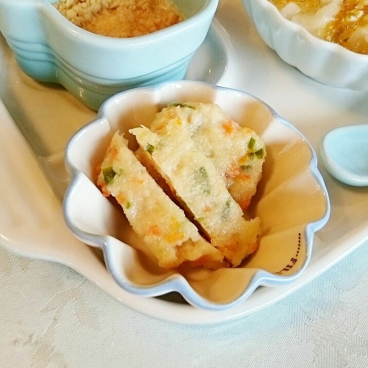 手づかみ食べに！鶏と豆腐のお野菜スティック